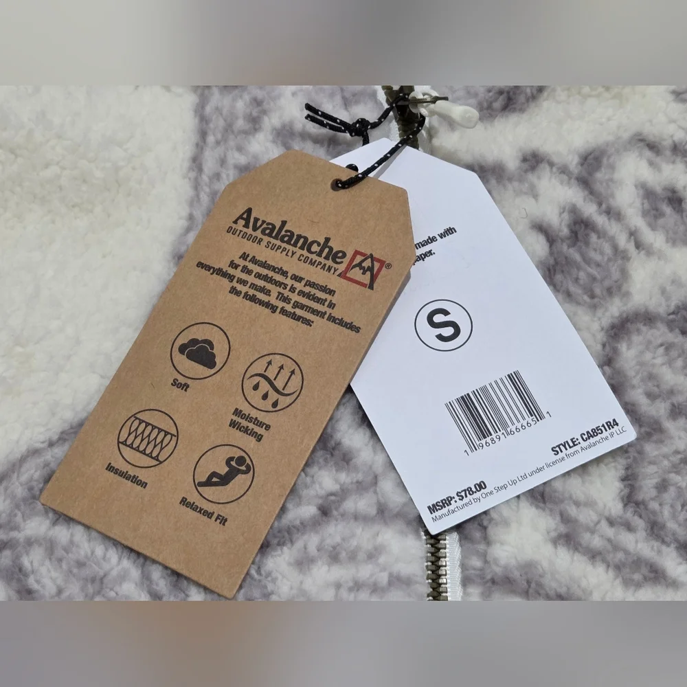 Avalanche Womens Fleece Jacket in Gray and Cream Floral - Picture 6 of 6